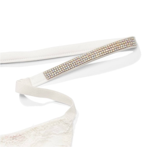 Victoria’s Secret White Shine Strap Lace V-String Panty - Picture 5 of 5